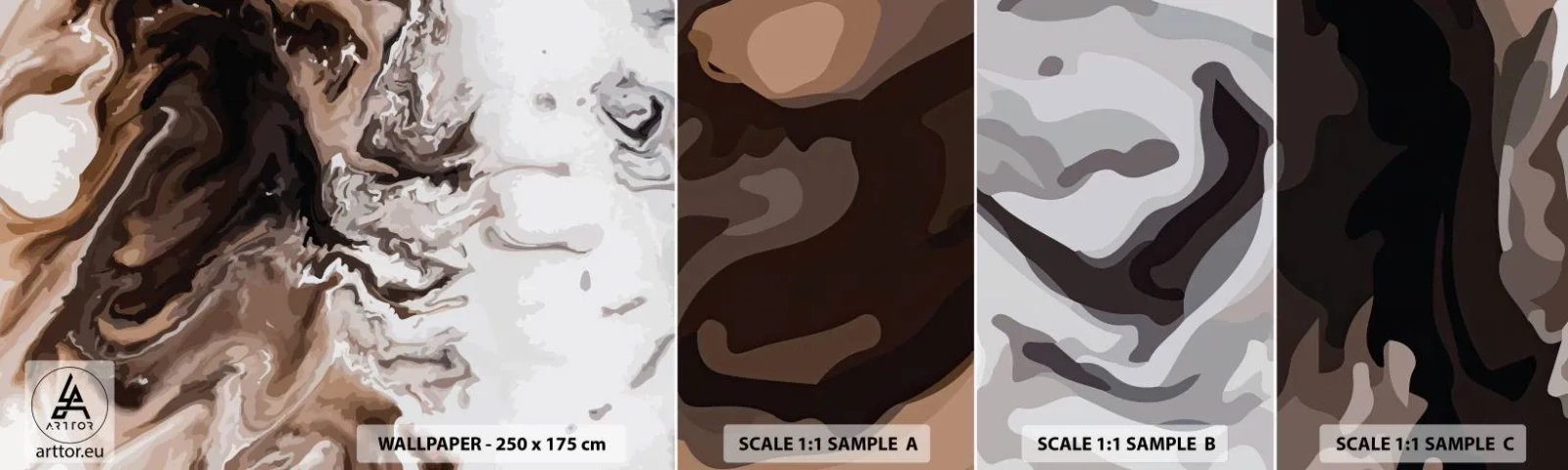 Mostră tapet autocolant Deluxe Sticker - Cadrilul culorilor - Abstracția, Bucată, Model modern - 100x30 cm