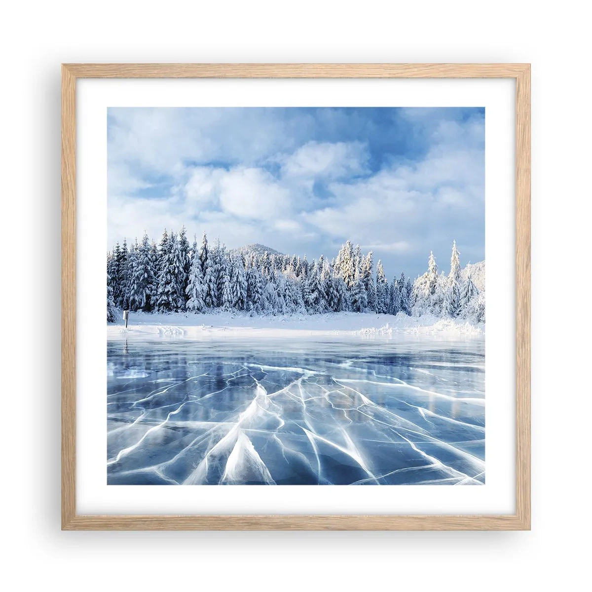 Poster în ramă de stejar deschis - O priveliște orbitoare și cristalină - 50x50 cm