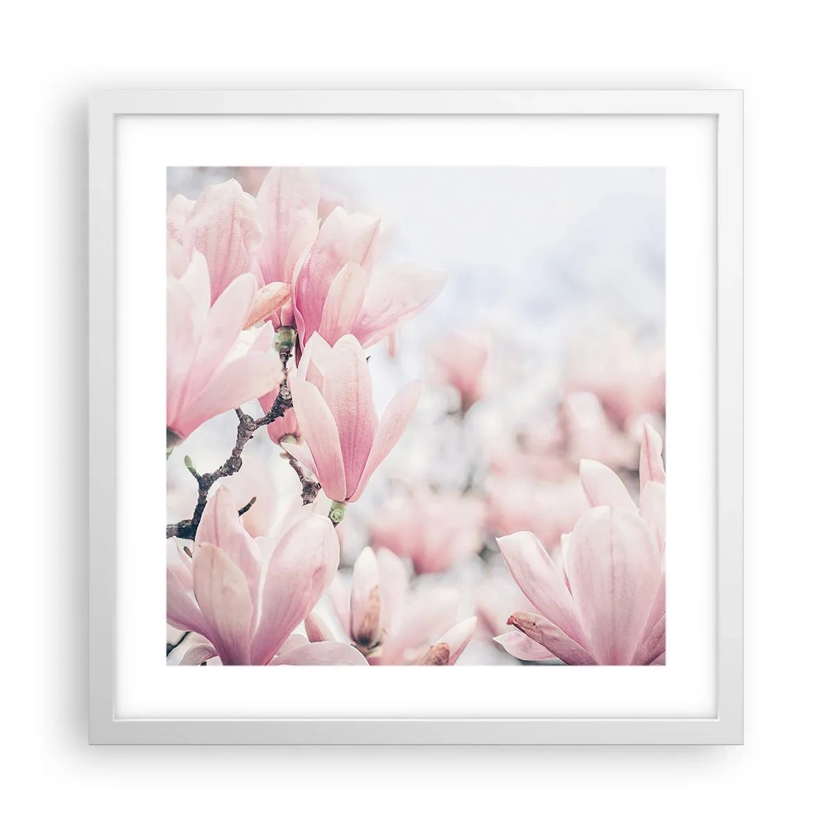 Poster în ramă albă - Idealul de subtilitate - 40x40 cm