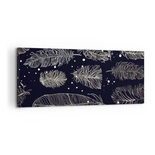 Tablou pe pânză - Dantelă cu pene - 100x40 cm