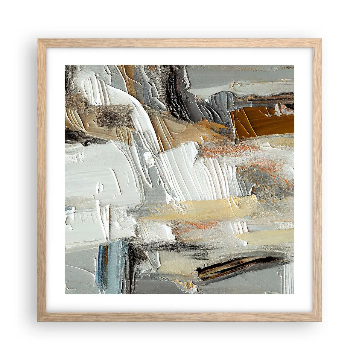 Poster în ramă de stejar deschis - Stratificare colorată - 50x50 cm