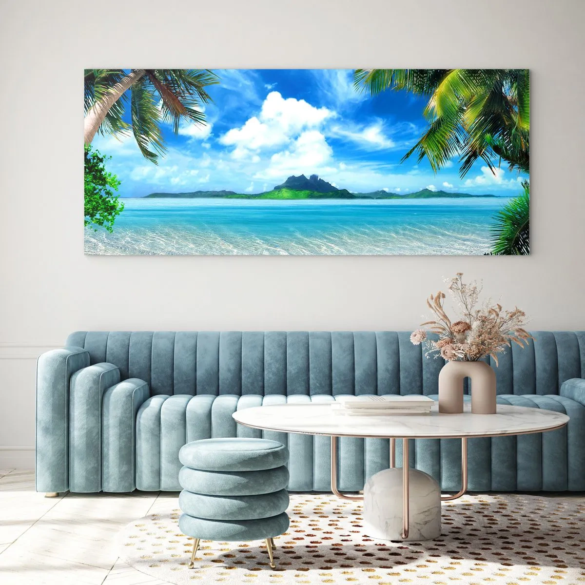 Tablou pe sticlă - Azur de la tropice - 160x50 cm