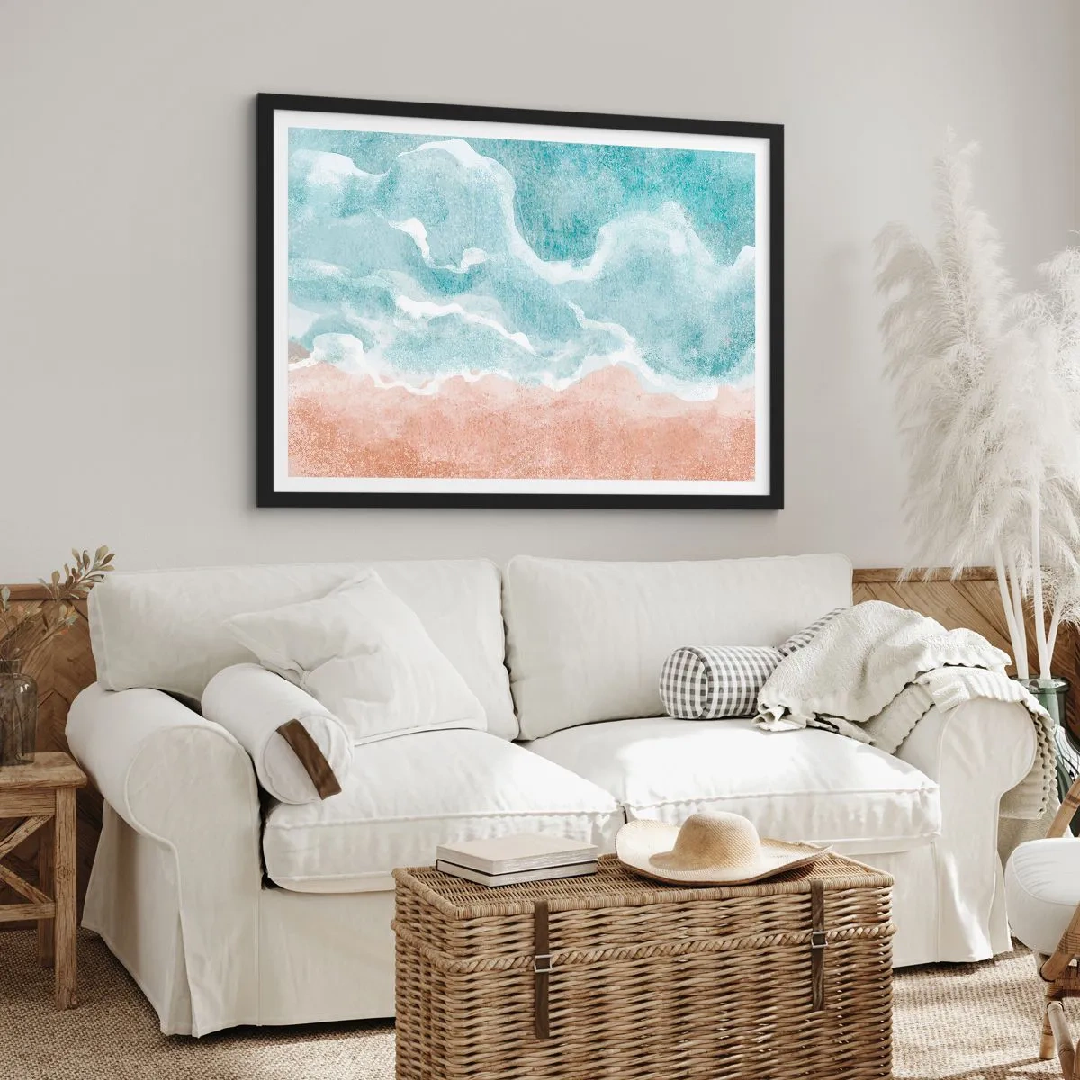 Poster în ramă neagră - Abstracția norilor - 70x50 cm