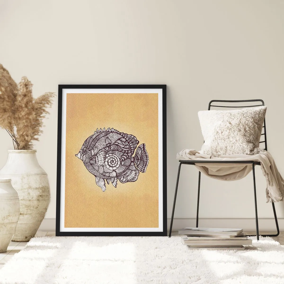 Poster în ramă neagră - Dintr-un ocean de ornamente - 50x70 cm