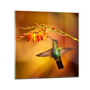 Tablou pe sticlă - Mesagerul mayaș al luminii - 30x30 cm