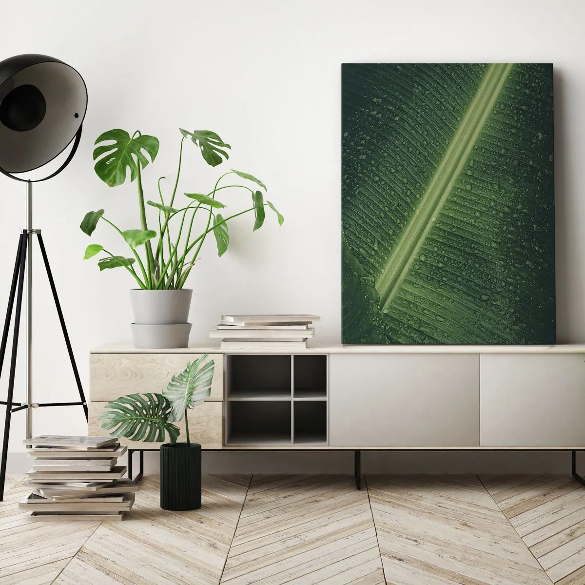 Tablou pe pânză - Structura verdelui - 55x100 cm