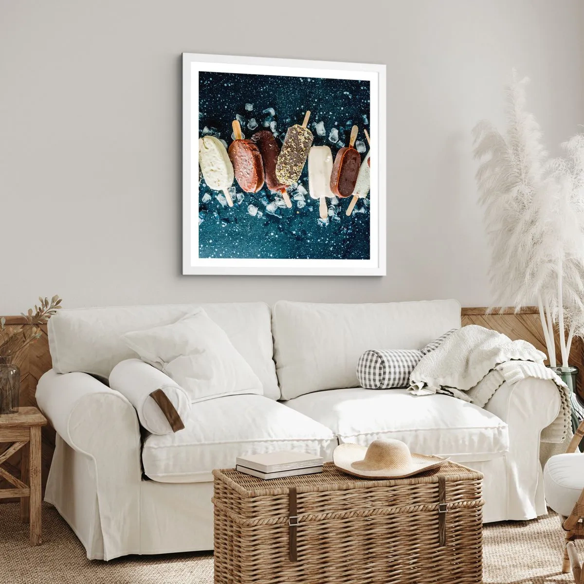 Poster în ramă albă - Gustul unei veri fierbinți - 30x30 cm