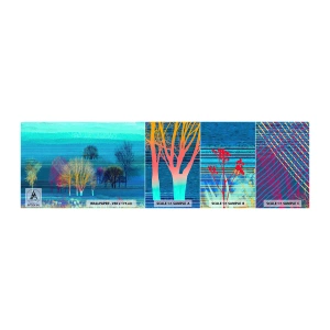 Mostră tapet autocolant Deluxe Sticker - Un peisaj pieptănat - Peisaj, pădure, Abstracția - 100x30 cm