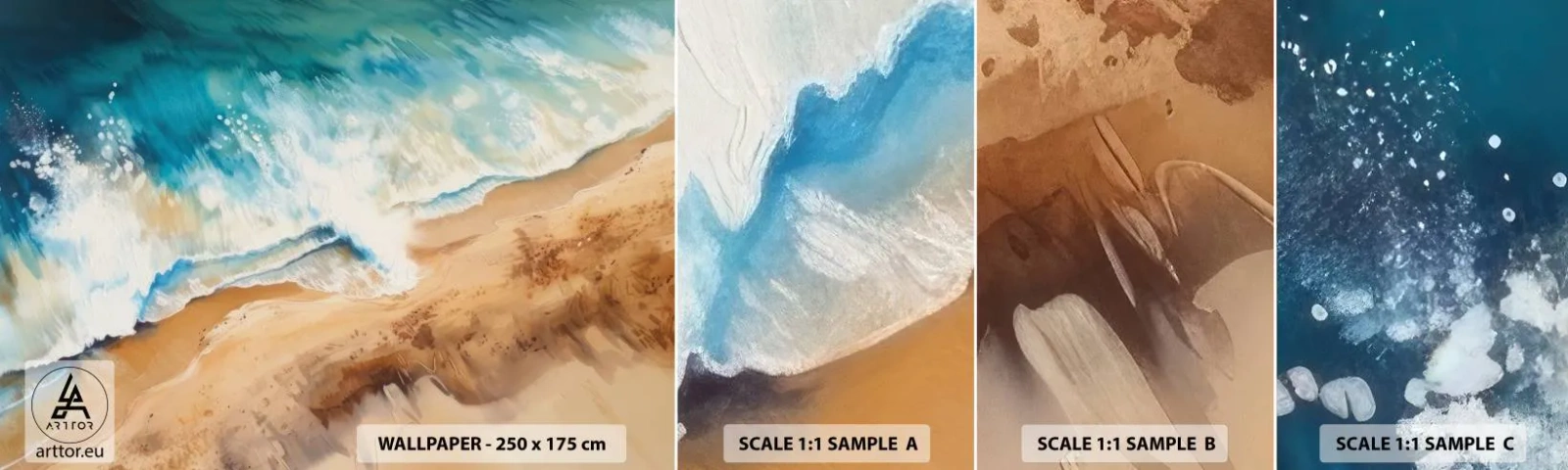 Mostră de Tapet Standard Eco - Unda de întoarcere - Coasta, Litoral, Ocean - 100x30 cm