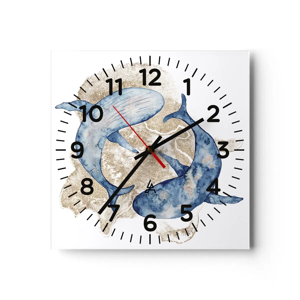 Ceas de perete - Ceas pe sticlă - Prietenie sau iubire? - 40x40 cm