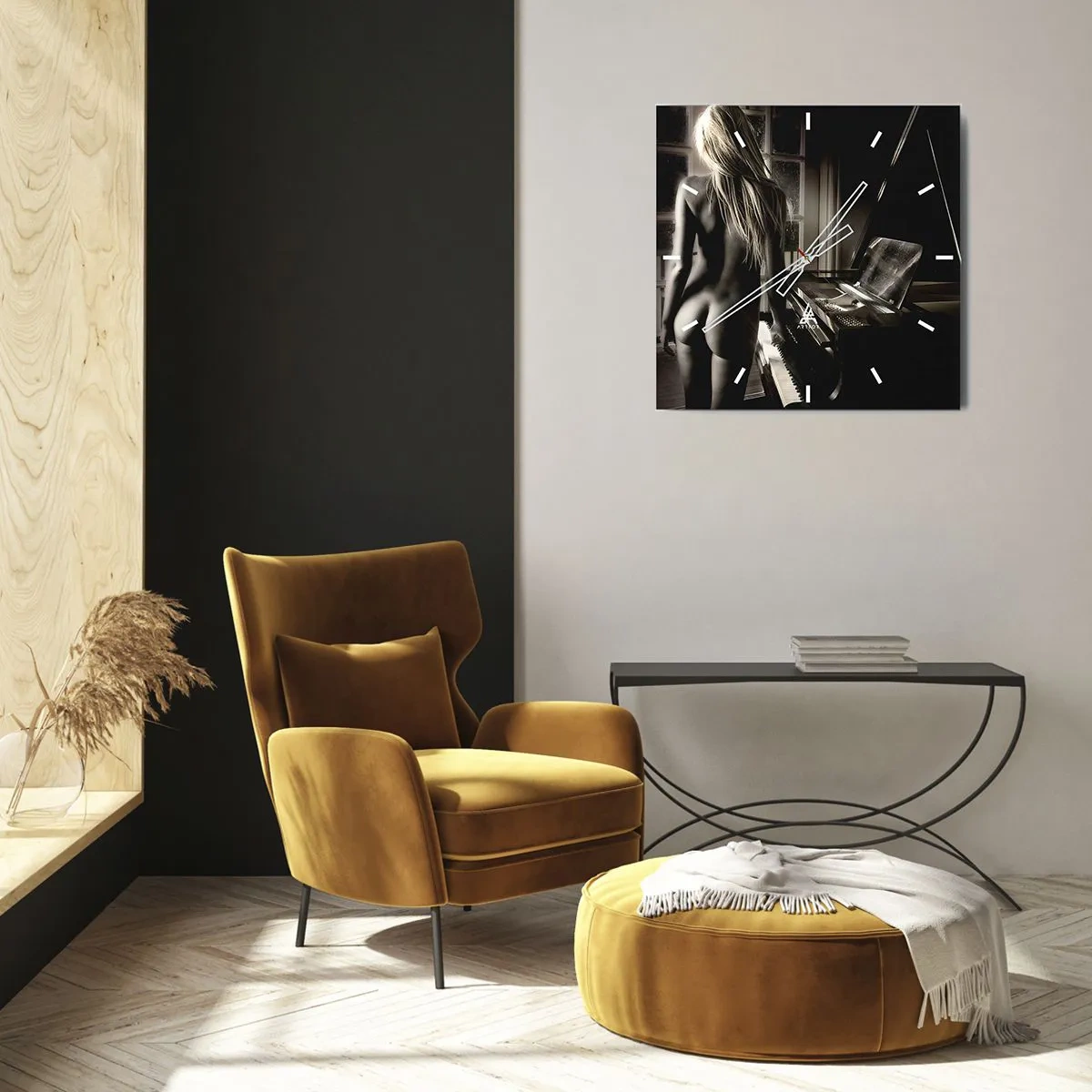 Ceas de perete - Ceas pe sticlă - Armonia perfectă a serii - 40x40 cm