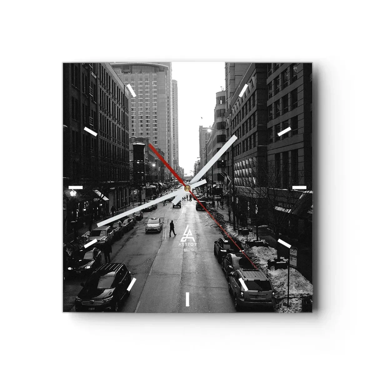 Ceas de perete - Ceas pe sticlă - O altă zi ca în fiecare zi - 40x40 cm