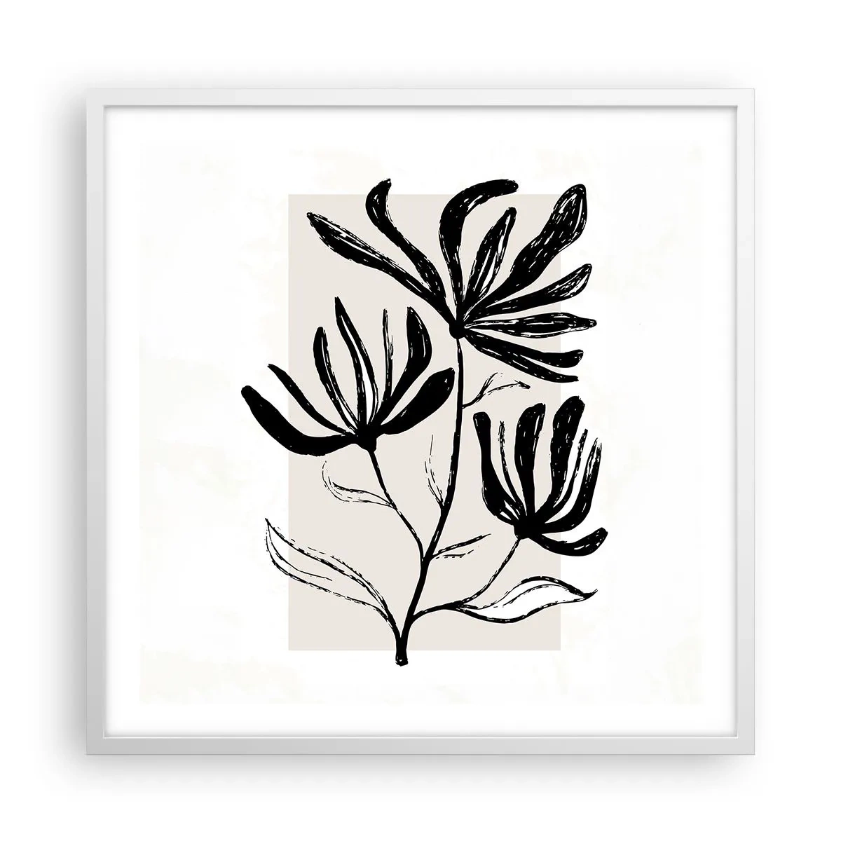 Poster în ramă albă - Schiță pentru ierbar - 60x60 cm