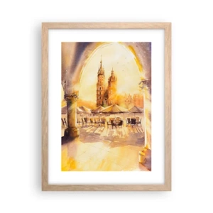Poster în ramă de stejar deschis - Răsărit în Cracovia - 30x40 cm