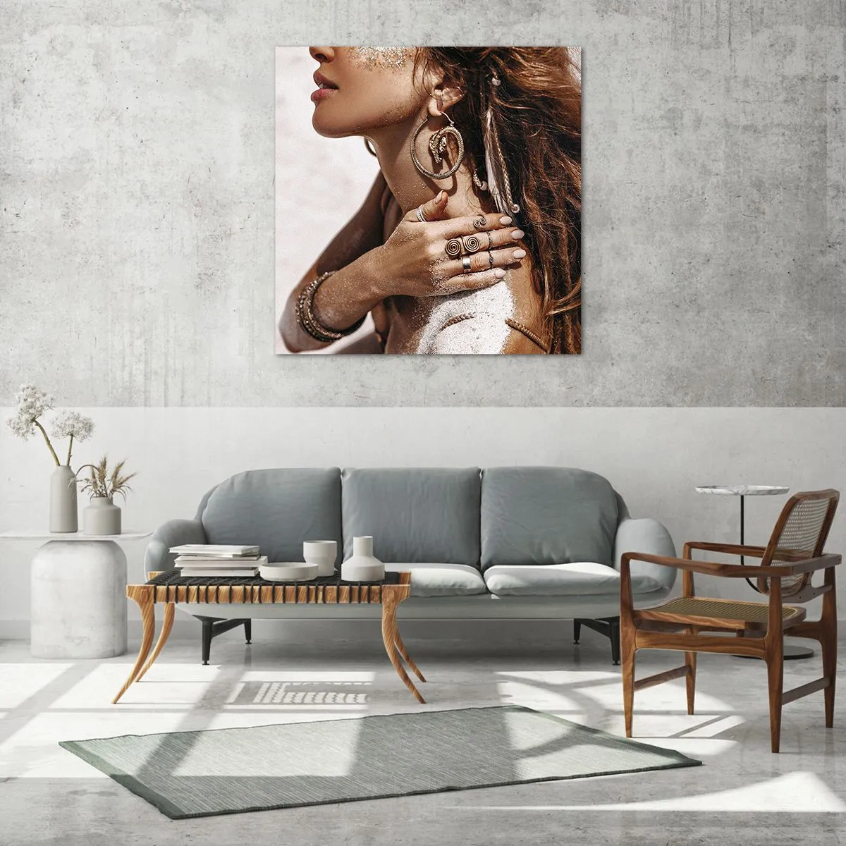 Tablou pe sticlă - Regina plajei sălbatice - 60x60 cm