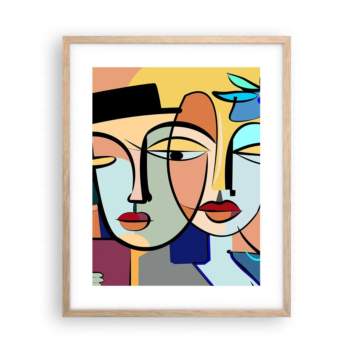 Poster în ramă de stejar deschis - Întâlnire cu Picasso - 40x50 cm