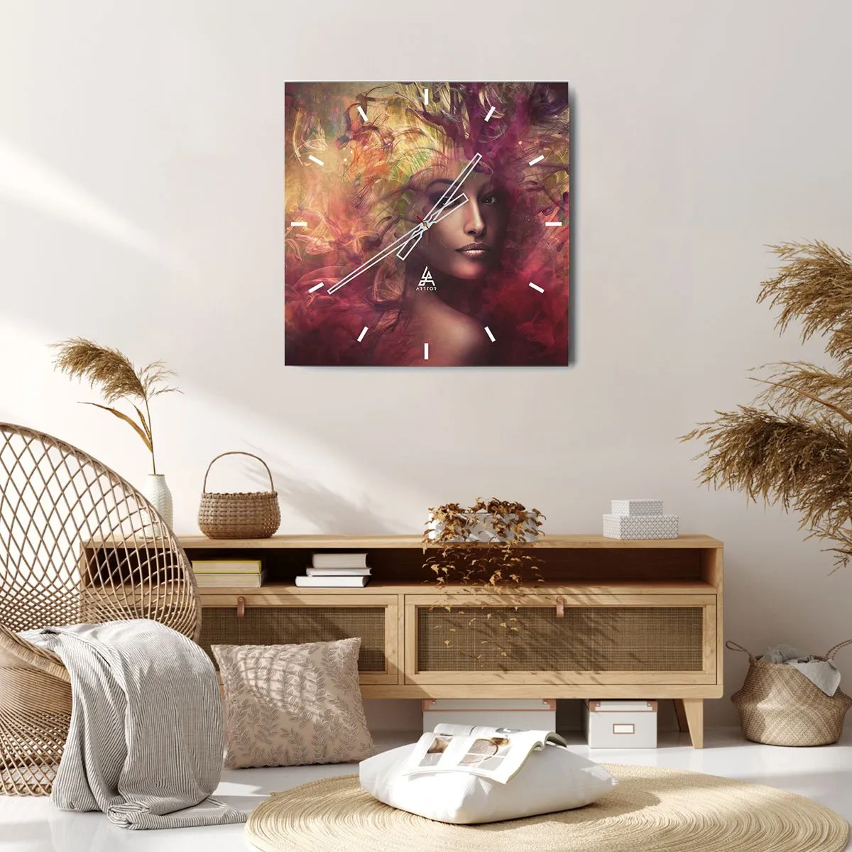 Ceas de perete - Ceas pe sticlă - Iată-mă! - 40x40 cm