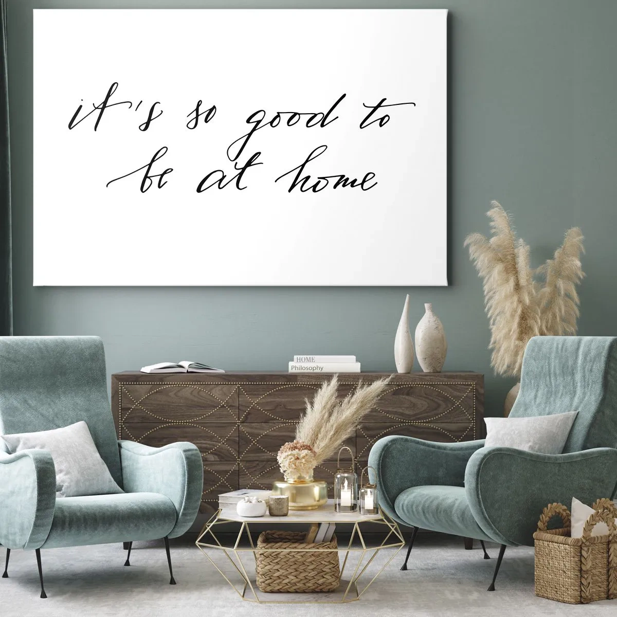 Tablou pe pânză Canvas - Litere în stil caligrafic pe fundal alb - 70x50cm - Cât de adevărat - Decorațiune modernă pentru perete pentru living și dormitor ARTTOR