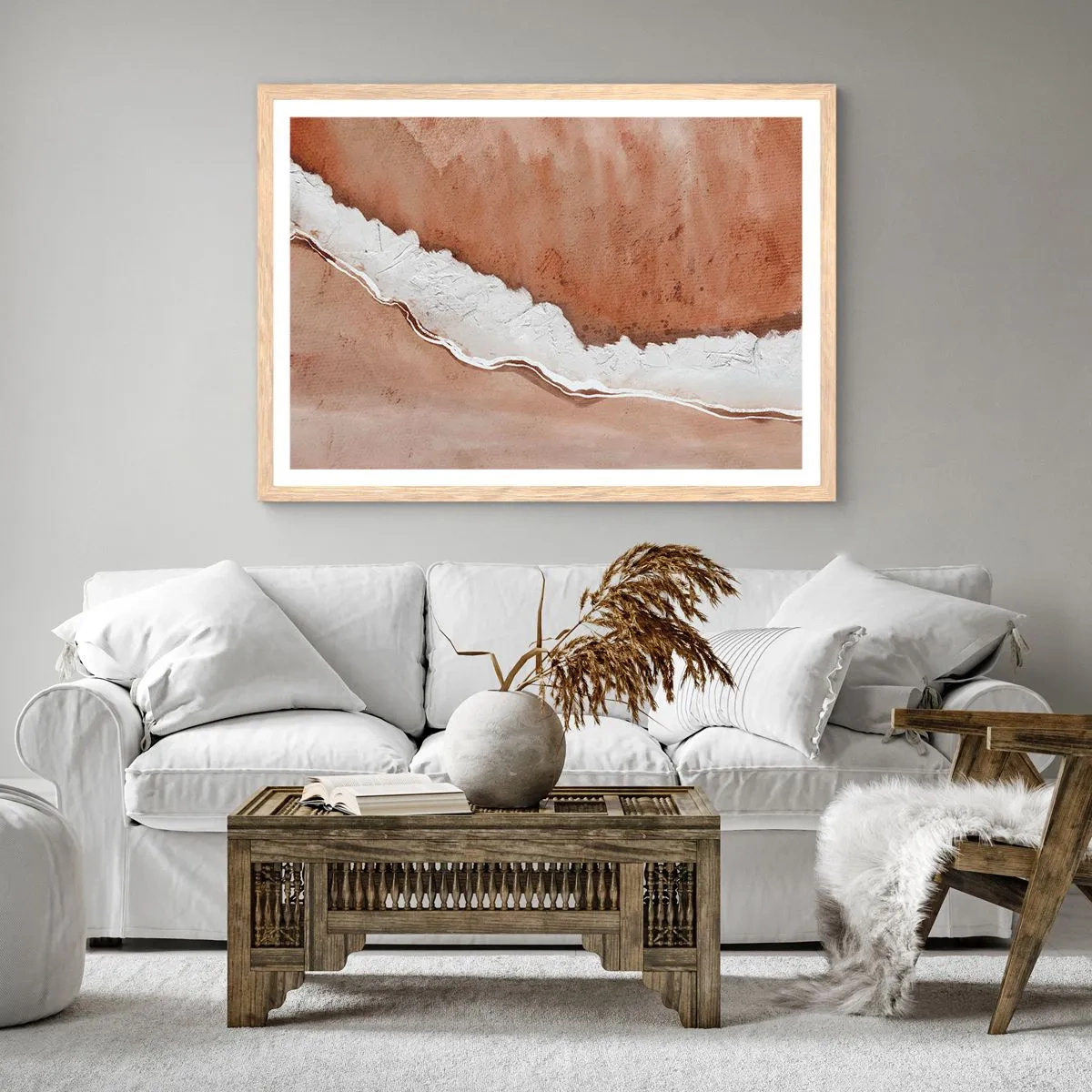 Poster în ramă de stejar deschis - În culorile pământului - 50x40 cm