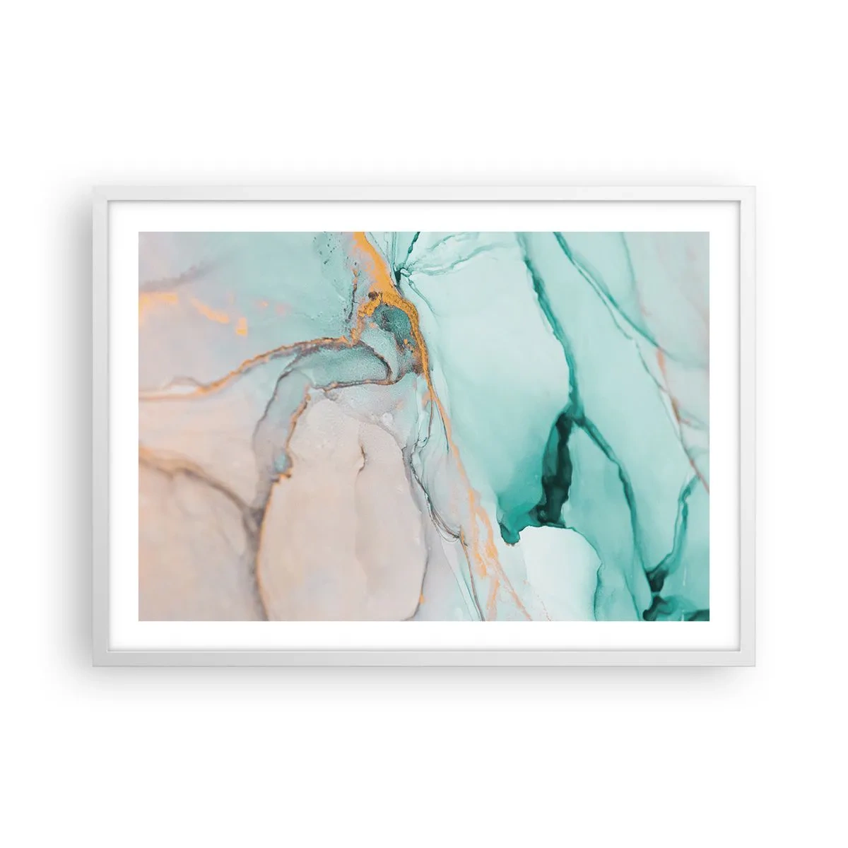 Poster în ramă albă - Dansul formelor și al culorilor - 70x50 cm