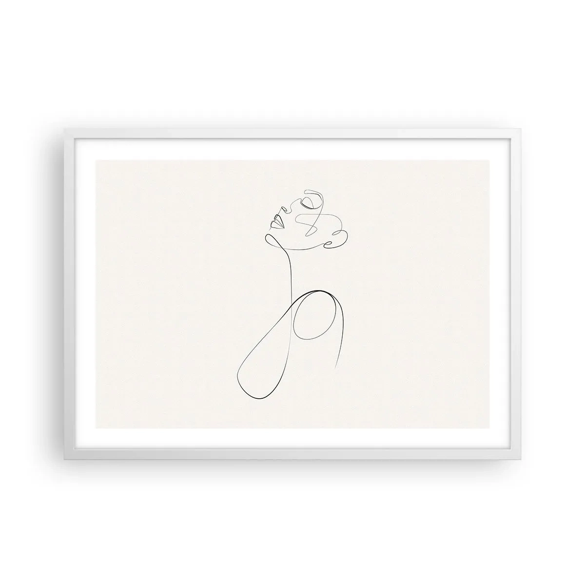 Poster în ramă albă - Încâlcită în vise - 70x50 cm