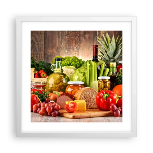 Poster în ramă albă - Afumate, prăjite, marinate - 40x40 cm