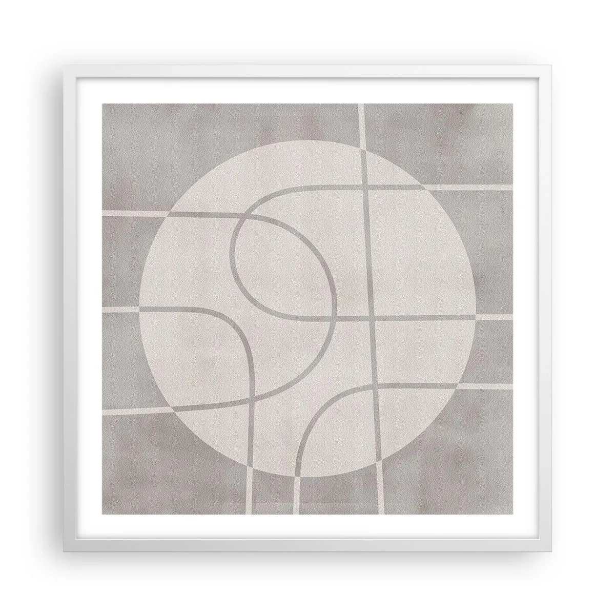 Poster în ramă albă - Circular și drept înainte - 60x60 cm