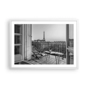 Poster în ramă albă - După-amiază pariziană - 70x50 cm