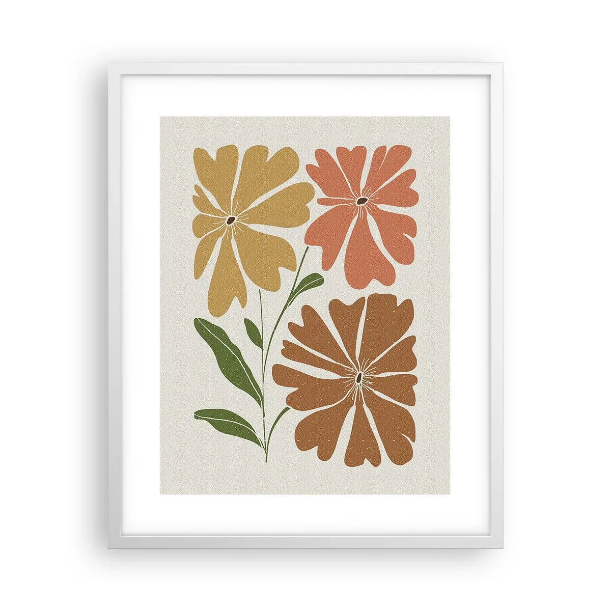 Poster în ramă albă - Natură și geometrie - 40x50 cm