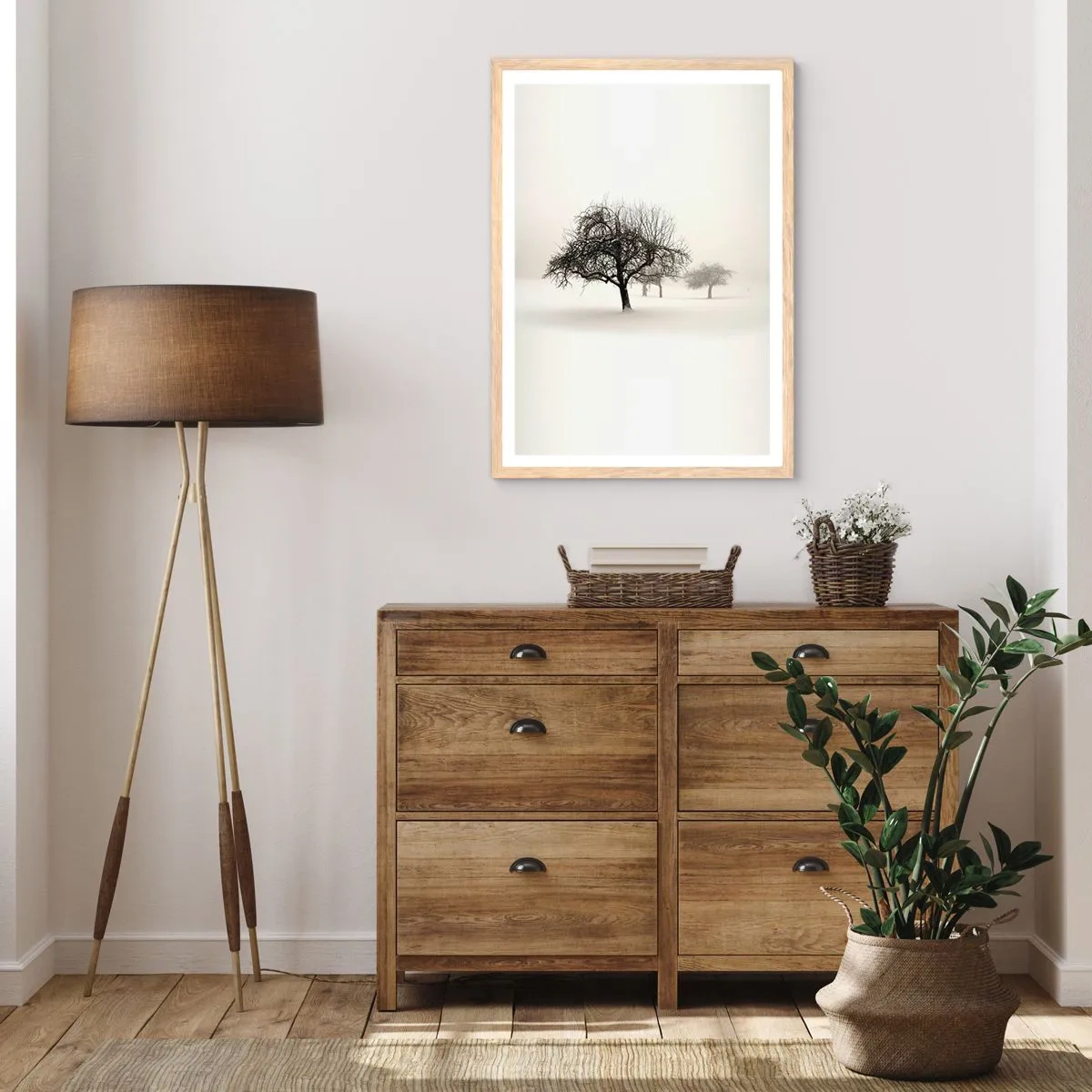 Poster în ramă de stejar deschis - Hibernare - 70x100 cm