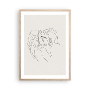 Poster în ramă de stejar deschis - Încurcați în sentimente - 50x70 cm