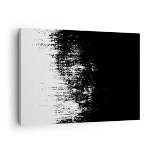 Tablou pe pânză Canvas - Abstracție minimalistă în alb și negru - 70x50cm - Iar câștigătorul este... - Decorațiune modernă pentru perete pentru living și dormitor ARTTOR