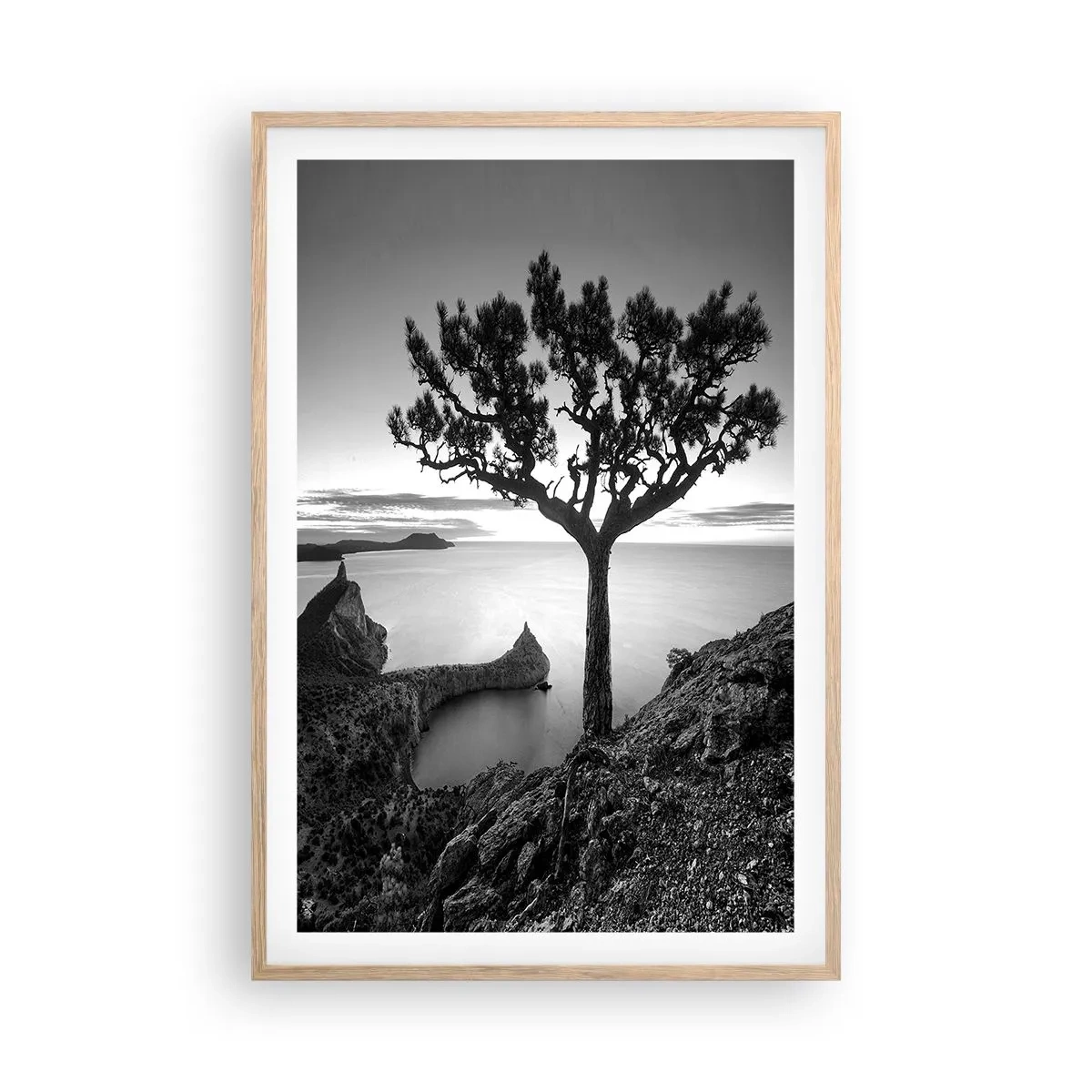 Poster în ramă de stejar deschis - Liniște până la orizont - 61x91 cm