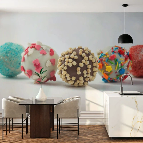 Tapet Premium Sand - Viața poate fi dulce - Dulciuri, Bomboane, Acadele colorate - 100x70 cm