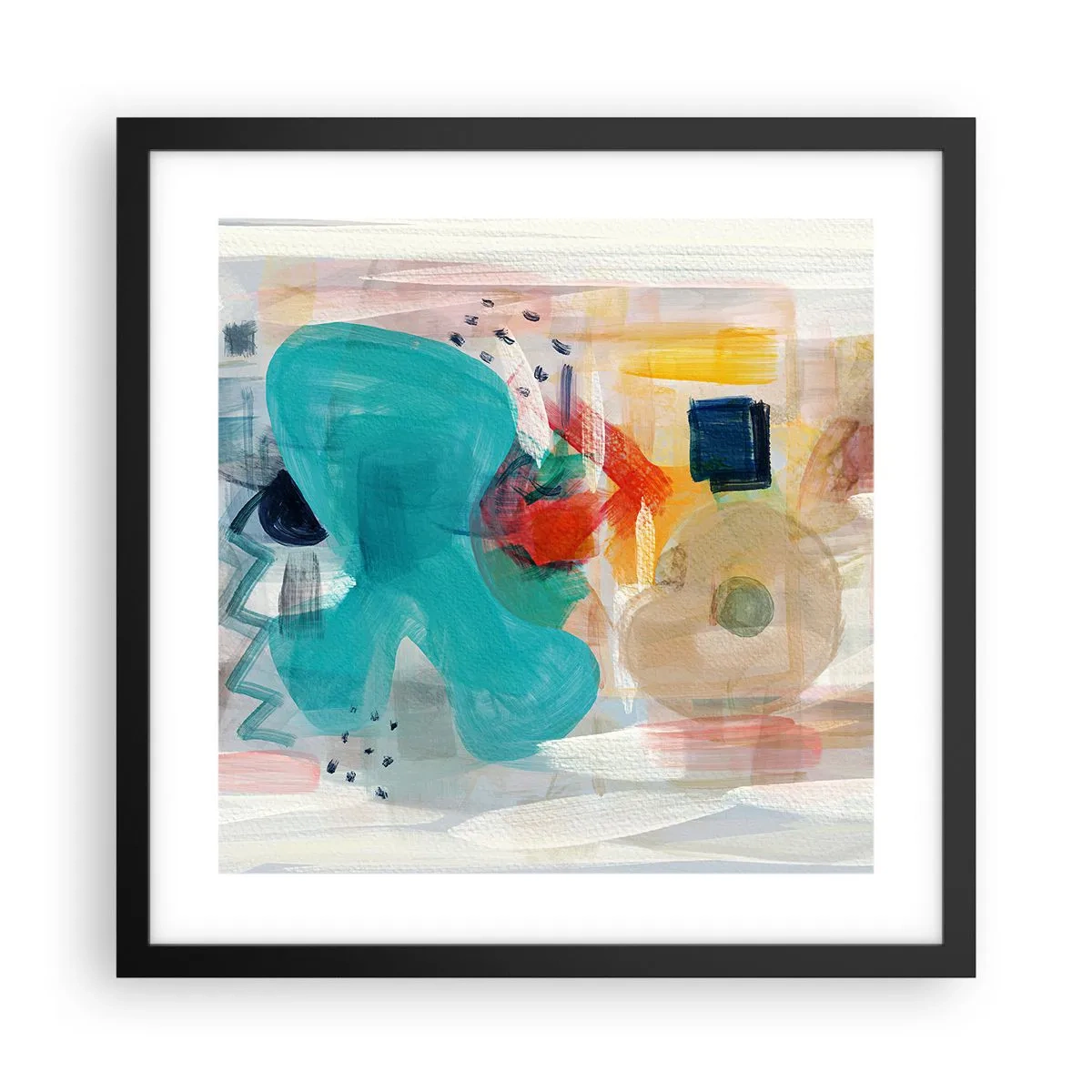 Poster în ramă neagră - Joc plin de culoare - 40x40 cm
