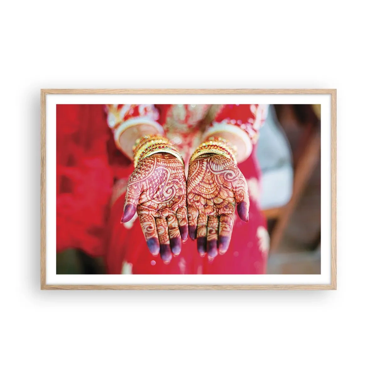 Poster în ramă de stejar deschis - Gata să prindă fericirea - 91x61 cm