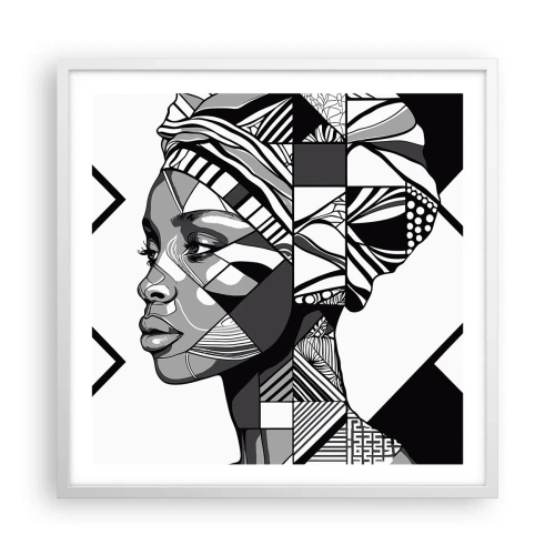 Poster în ramă albă - Portret etnic - 60x60 cm