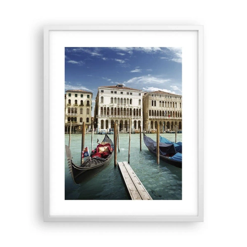 Poster în ramă albă - Palate în albastru - 40x50 cm