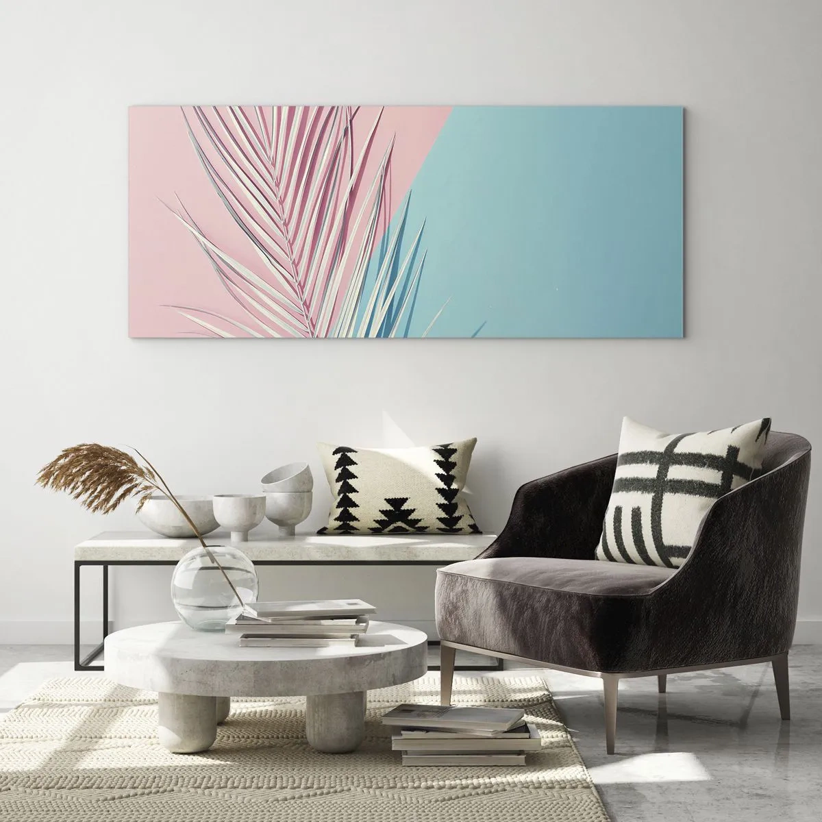 Tablou pe sticlă - Impresie tropicală - 100x40 cm