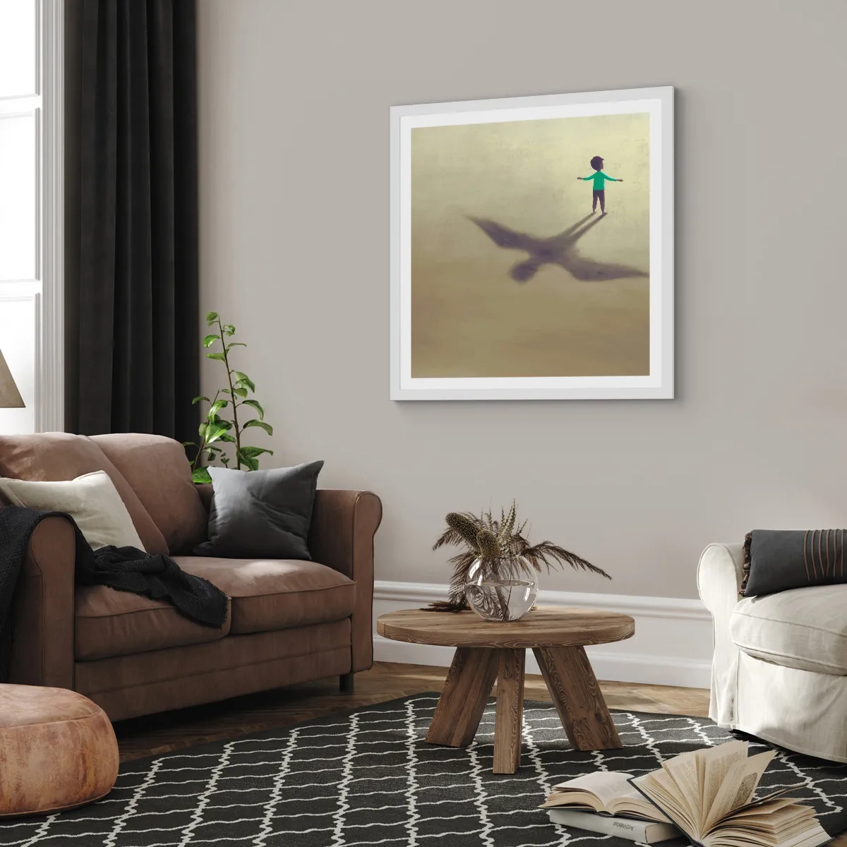 Poster în ramă albă - Eroul viitorului - 60x60 cm