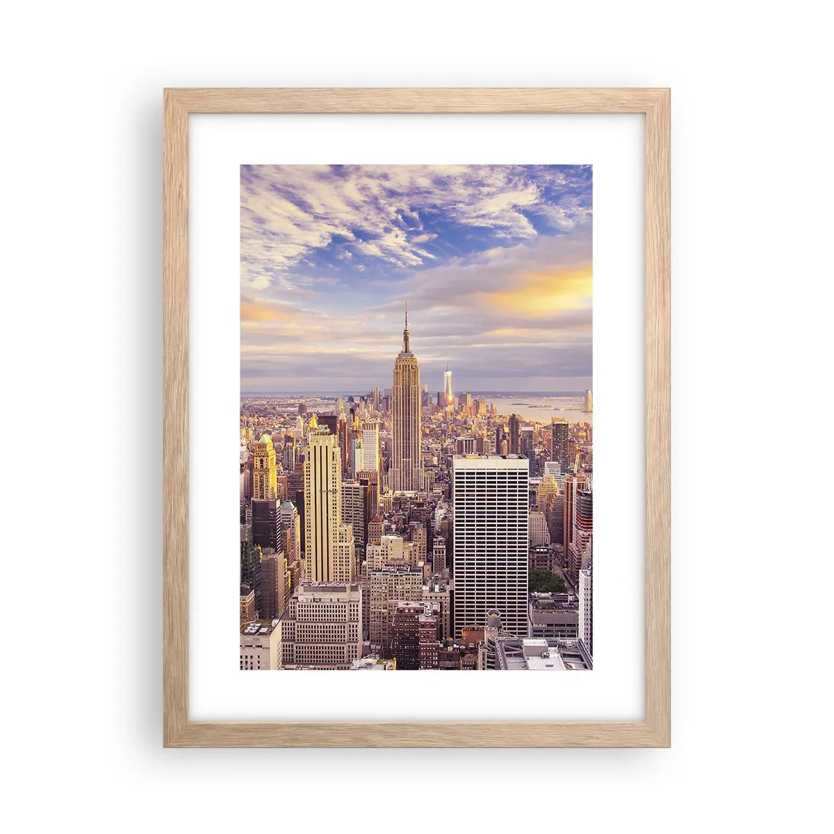 Poster în ramă de stejar deschis - Ajungeți la nori înșiși - 30x40 cm