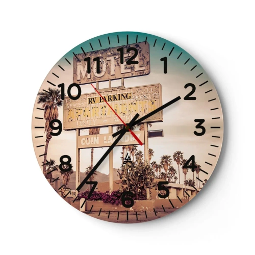 Ceas de perete - Ceas pe sticlă - Timpul s-a oprit aici - 40x40 cm