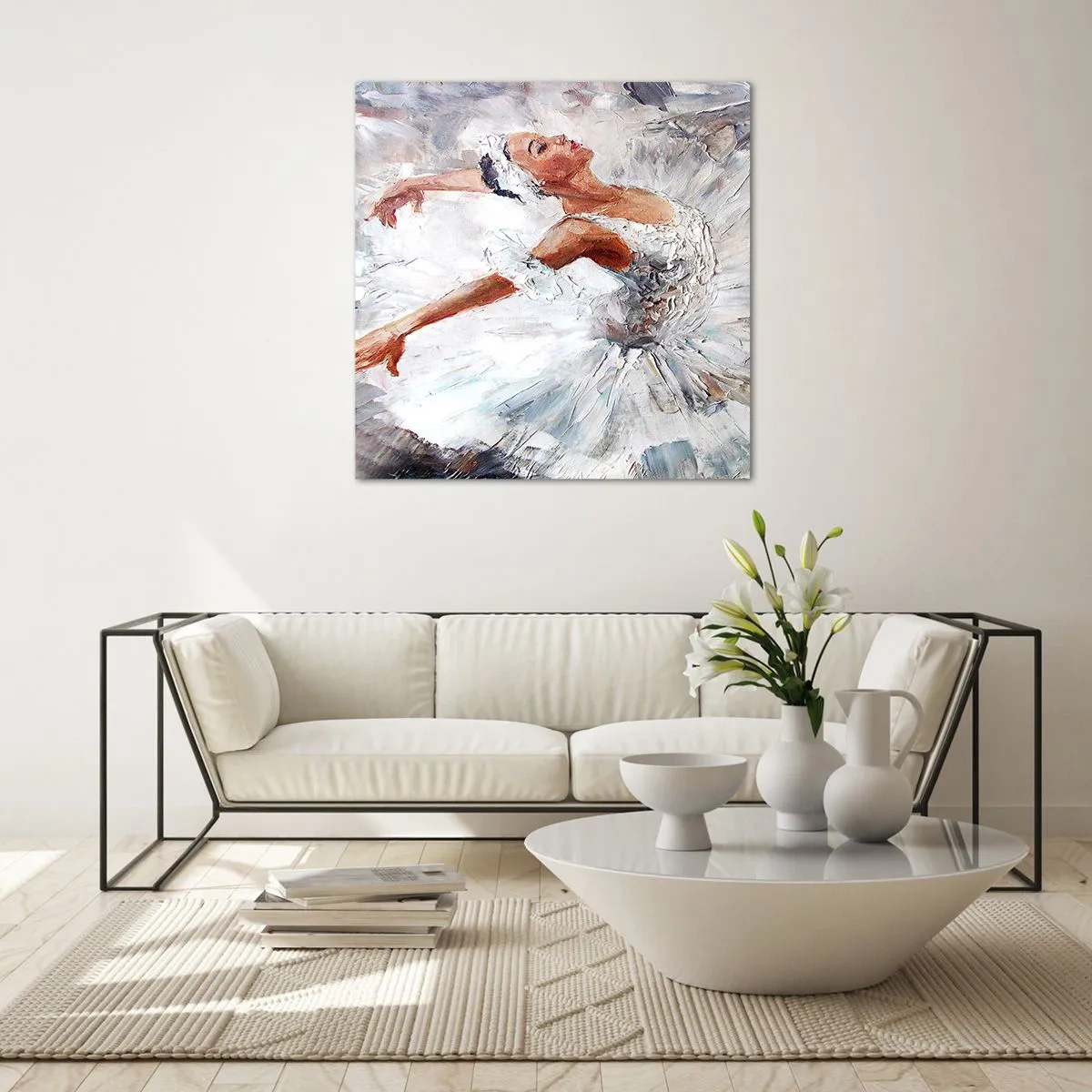 Tablou pe sticlă - Moale și ușoară ca tulul - 50x50 cm