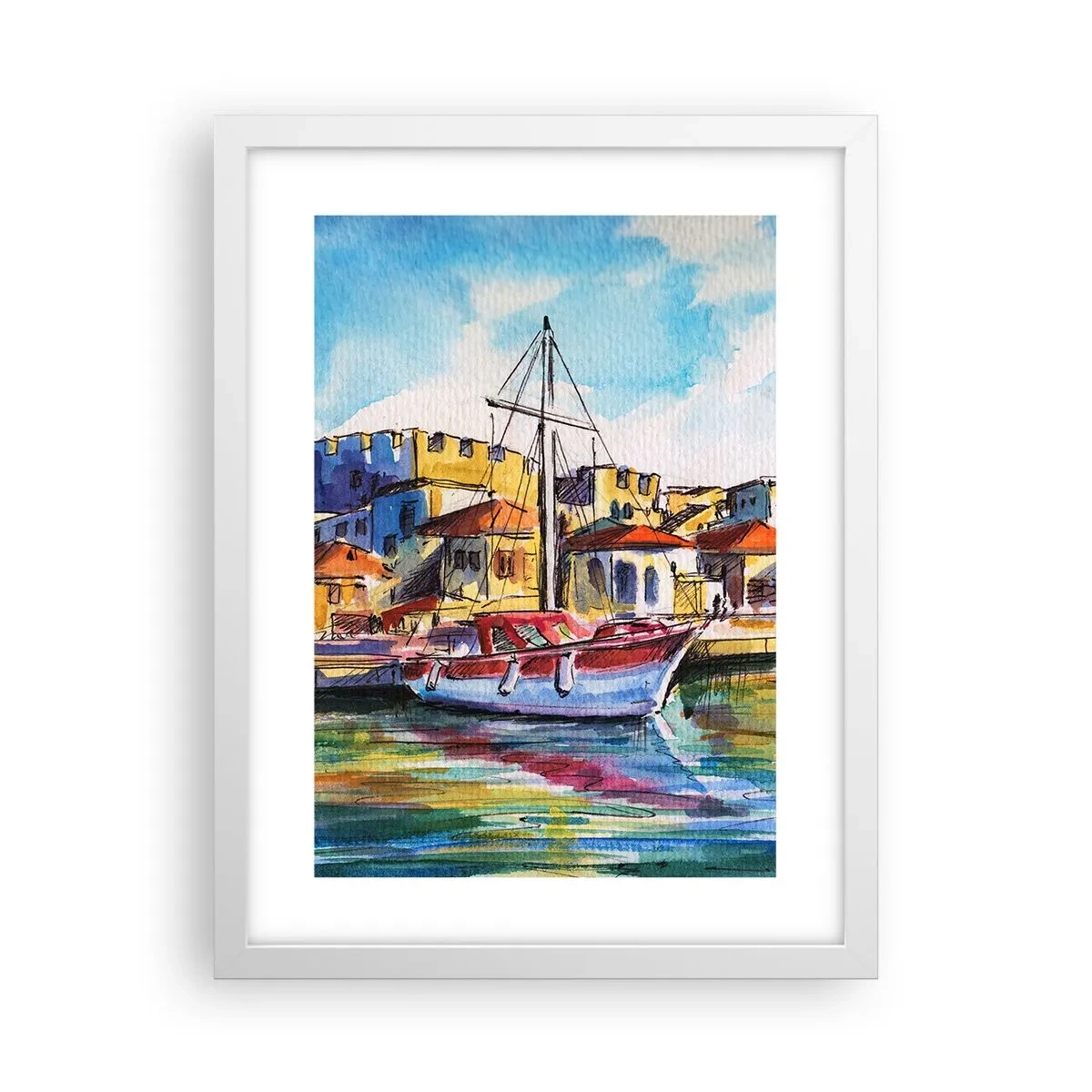 Poster în ramă albă - Curcubeu după-amiază - 30x40 cm