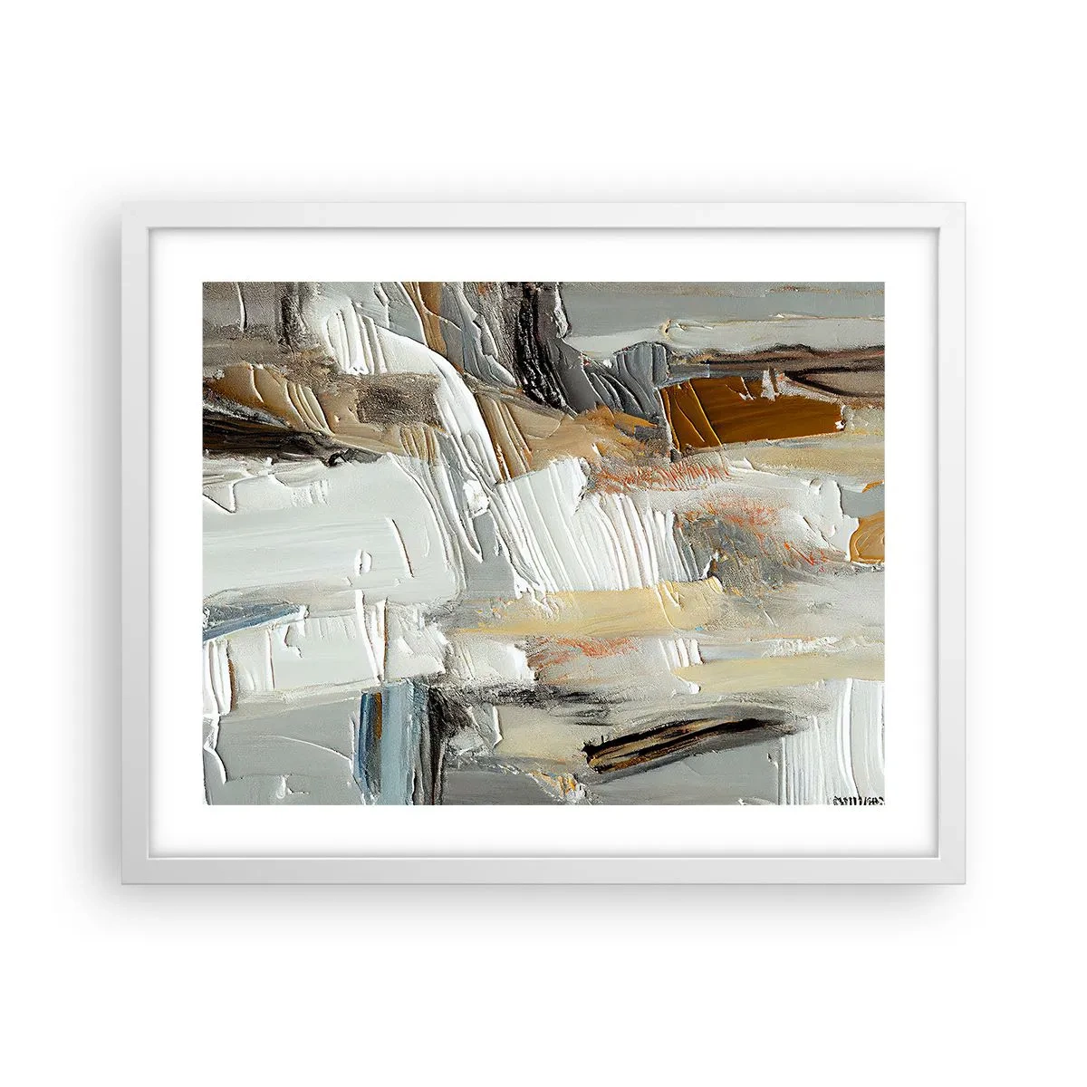 Poster în ramă albă - Stratificare colorată - 50x40 cm