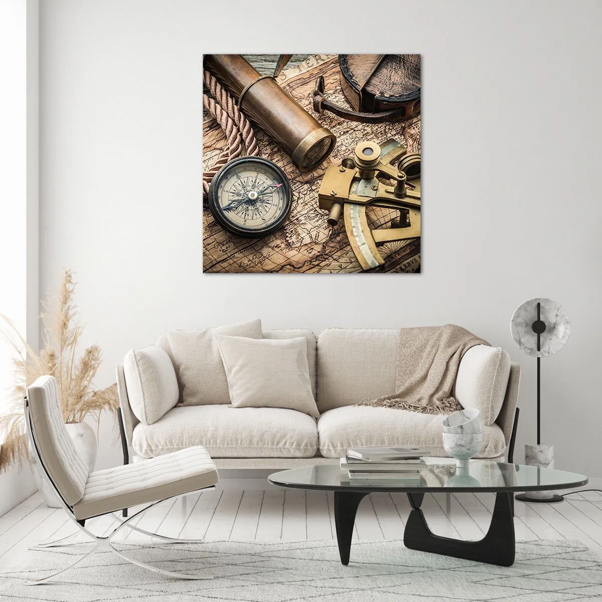 Tablou pe sticlă - Stabilește cursul - 30x30 cm