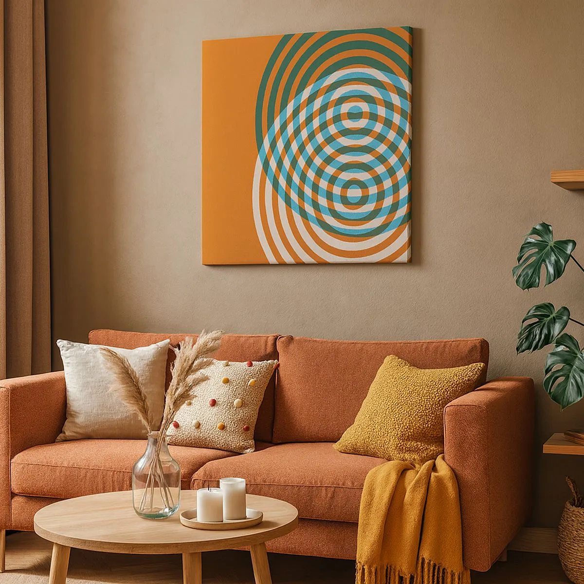 Tablou pe pânză - Variație circulară abstractă - 30x30 cm