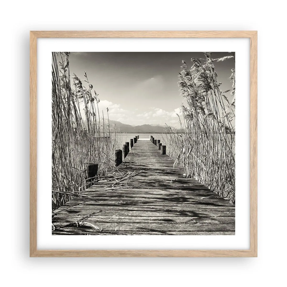 Poster în ramă de stejar deschis - În intimitatea ierburilor - 50x50 cm