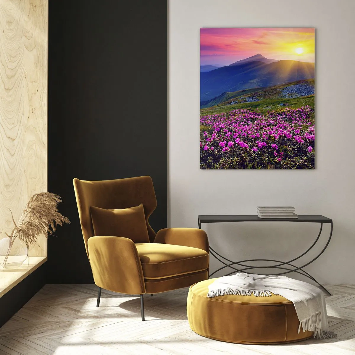 Tablou pe sticlă - ... Și peste tot în jur se simte un miros de jneapăn și parfum de ierburi... - 50x70 cm