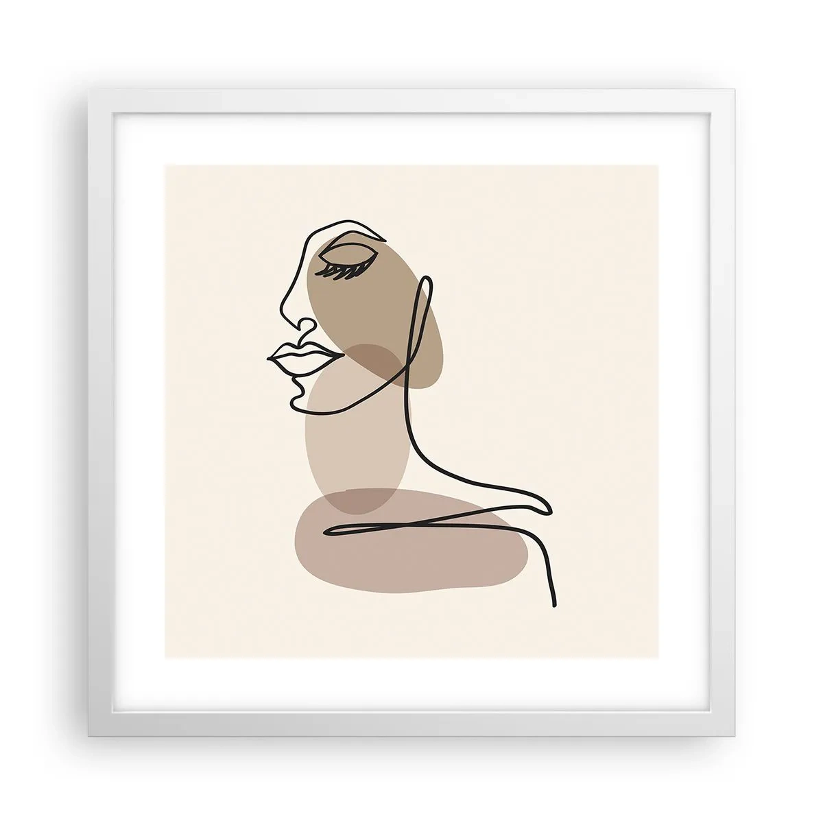 Poster în ramă albă - O anumită linie de frumusețe - 40x40 cm